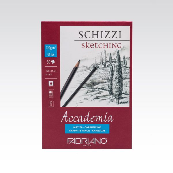 Blocco collato Fabriano Accademia grana naturale 120 g A5 - 50 fogli 41121421