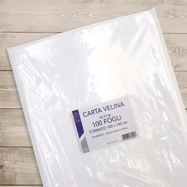 Carta velina 21 g/m² Florio Carta ripiegata - colore bianco 100x140 cm - conf. 100 pezzi - 6266