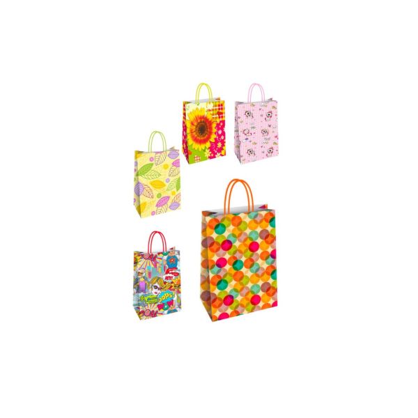 Borsa shopper Florio Carta fantasie assortite - formato 23x10x29 cm - conf. 25 pz - 73204