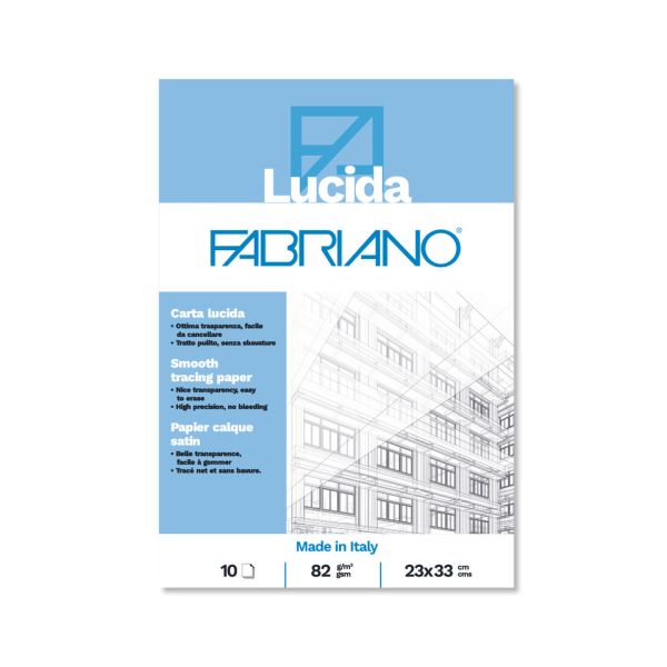 Blocco carta lucida Fabriano 10 fogli - 82 g formato 23x33 cm - 19100660