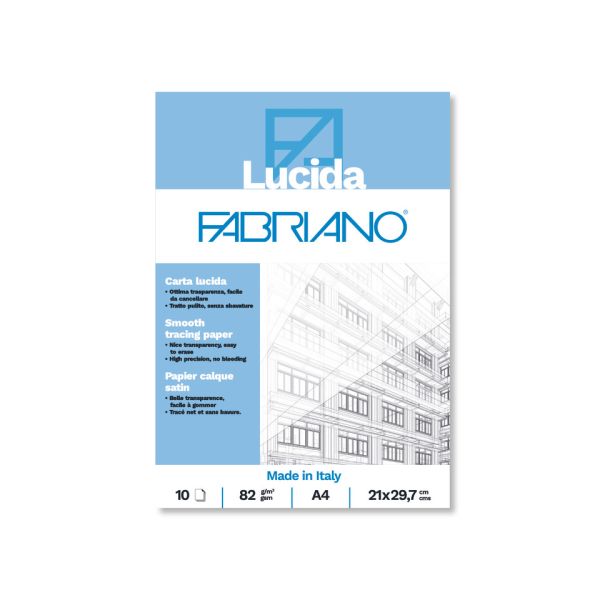 Blocco carta lucida Fabriano 10 fogli - 82 g formato A4 - 19100659