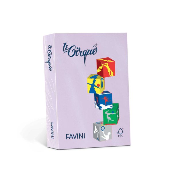 Carta colorata Favini Le Cirque A4 160 g/m² colori tenui - risma da 250 fogli lilla - A749304