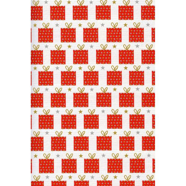 Carta regalo Natale Rex- Sadoch Ecocarta 70x100 cm - conf. 10 pezzi - fantasia pacchi di Natale - EC510525B
