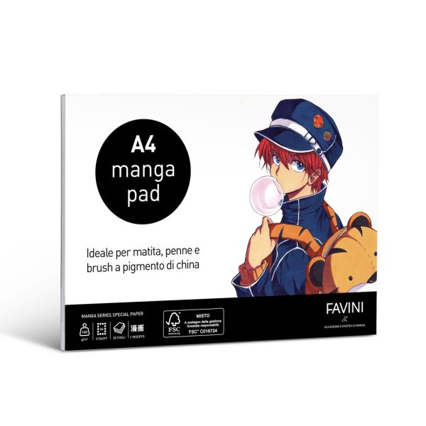 Blocco collato Favini Manga Pad 140 g - 30 fogli formato A4 A4200C4