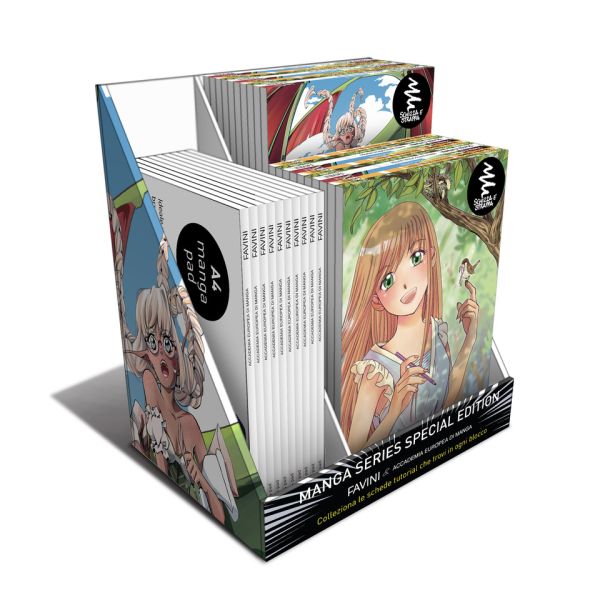 Espositore da banco 30 album Favini Manga - formati assortiti - G99X017