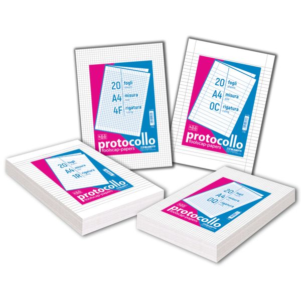 Fogli protocollo A4 Blasetti - 20 ff - 60 g/m2 - UB 1295