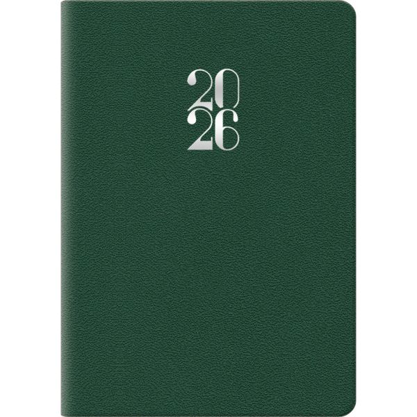 Agenda 2026 bigiornaliera gommato 6,6x9,9 cm verde 26-049100404C