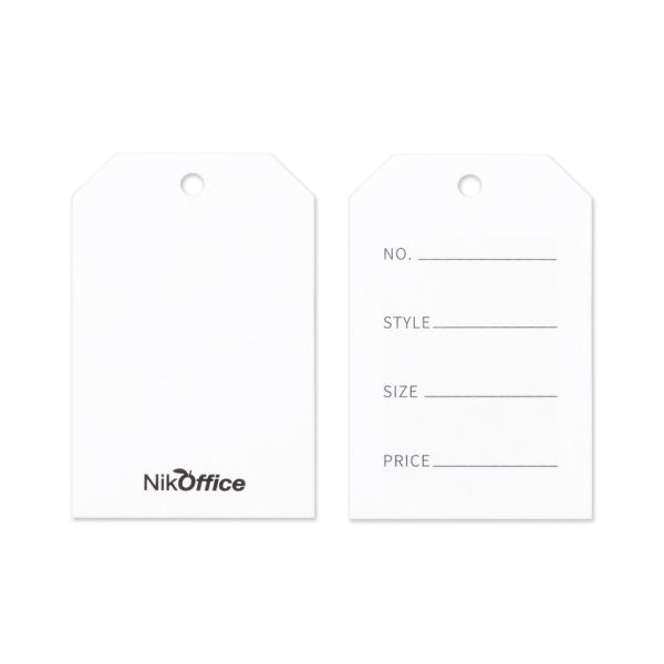 Etichette listelli in cartoncino con foro Nikoffice - 41x65 mm bianco - conf. 1000 pz - 42NIK143