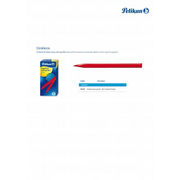 Ceralacca rossa Pelikan 60/10 per pacchi  Conf. 10 pezzi - 400142582