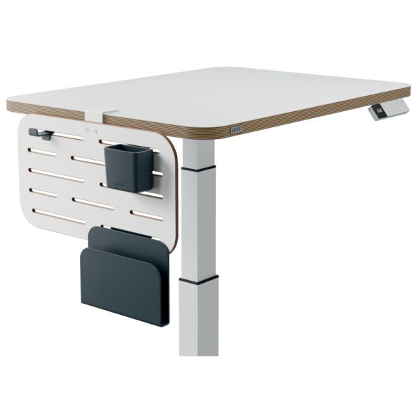 Pannello forato con accessori portapenne, gancio e portariviste 42x25 cm  Leitz Ergo grigio chiaro -