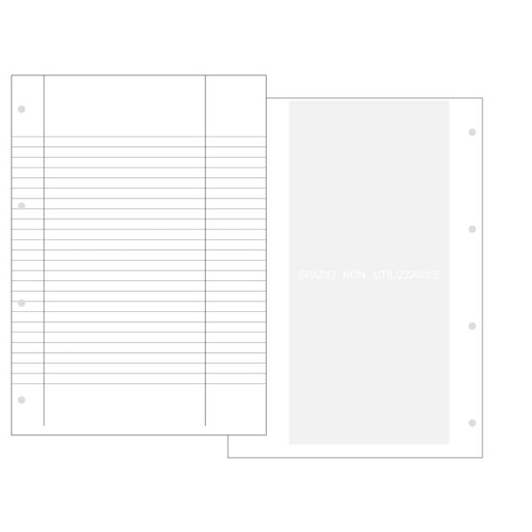Carta uso bollo rigato O.C.L. con fori archivio 90 g - 500 ff - 210x297 mm 1460F