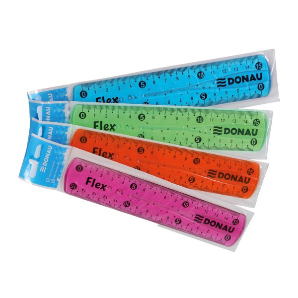 Righello trasparente Donau flex assortito 15 cm 322140099