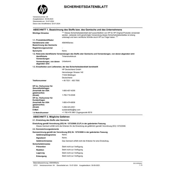 Cartuccia HP 937e - 4S6W6NE ciano -  4S6W6NE