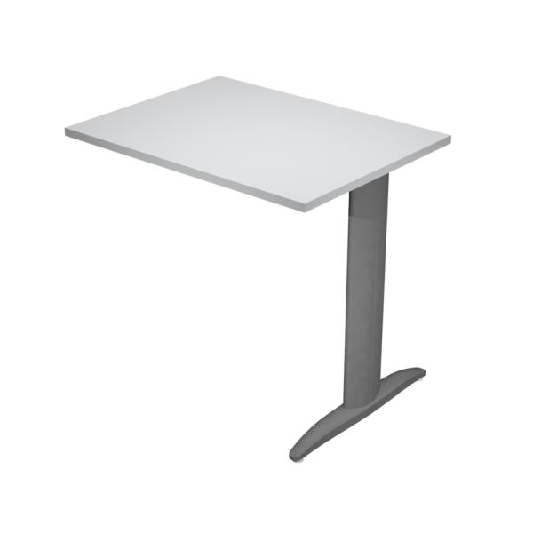 Allungo diretto con fianco metal a T 80x60xH.72 cm grigio Presto gamba antracite opaco 7016 - ALL-PRM-9-AF