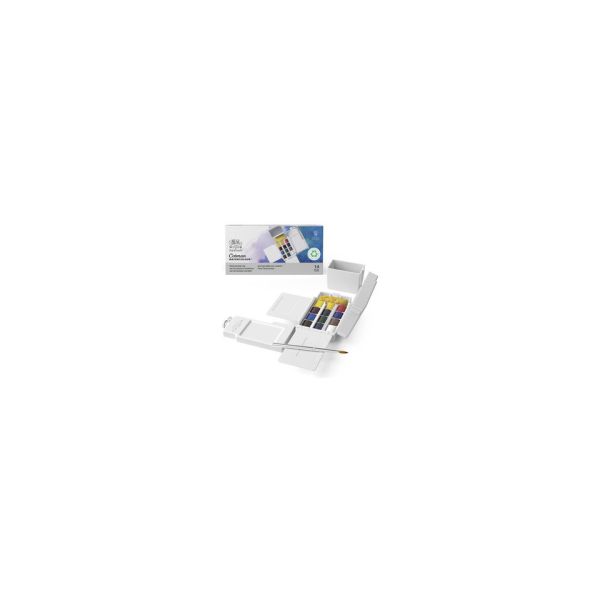 Acquerelli Winsor&Newton Cotman Field Box - conf. 12 mezzi godet in colori assortiti - 0390639