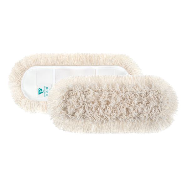 Frangia per spolvero in cotone con tasche TTS bianco 40 cm 0000 0271