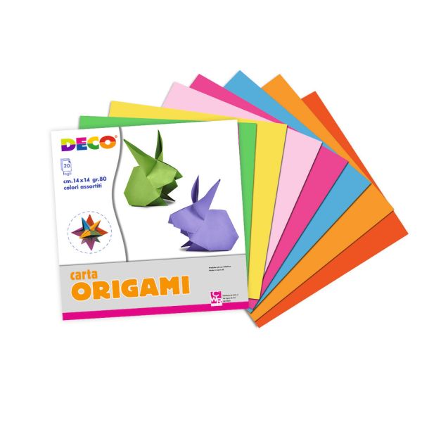 Carta origami Deco 80 g/m² 14x14 cm - conf. 20 fogli in colori assortiti 741