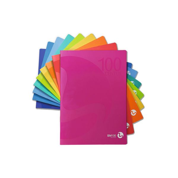 Maxi quaderni Be More Centus A4 100 g/m² rigatura 10 mm - 18 ff + risguardo - 9 colori assortiti - conf. 12 pz - 0101036
