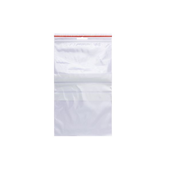 Buste trasp. chiusura grip in LDPE 50 μm Q-Connect con banda scrivibile - cont. alimentare - conf. 1000 pz - 15x25 cm