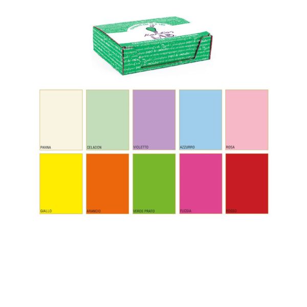 Carta regalo Kartos Glossy 70x100 cm - conf. da 100 fogli in 10 colori assortiti - 18011
