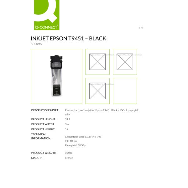 Cartuccia Q-Connect rigenerata Epson T9451 - C13T945140 nero - KF14245