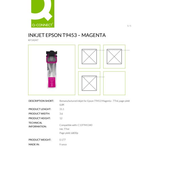 Cartuccia Q-Connect rigenerata Epson T9453 (C13T945340) magenta - KF14247