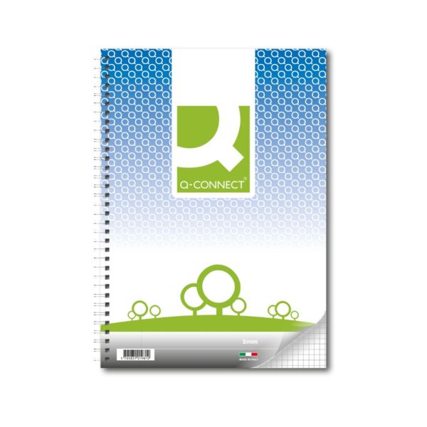Quaderno spiralato Q-Connect A4 - 80 ff 70 g/m² - quadretti 5 mm - KF01981