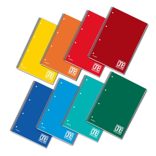Quaderno spiralato One Color A5+ 80 g/m² - 60 ff microperforati 5M - con fori per archiviazione - 1148