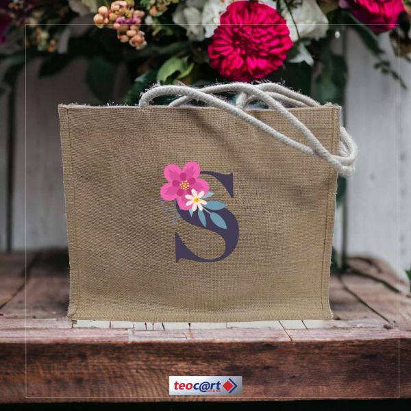 Bag in Juta  Floral Alphabet
