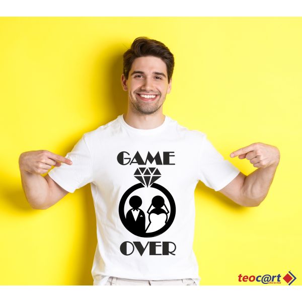T-shirt addio al celibato "game over"