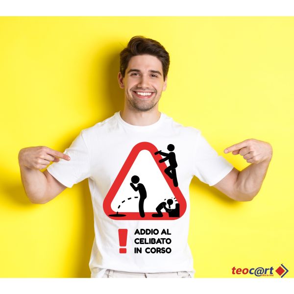 T-shirt addio al celibato "in corso"