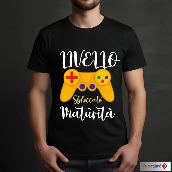 T-shirt "livello maturità sbloccato"