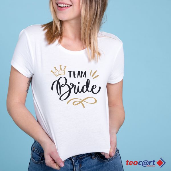 T-shirt addio al nubilato "Team Bride con corona"
